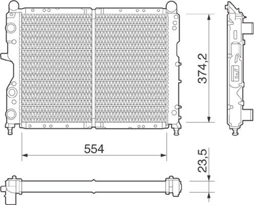 MAGNETI MARELLI radiatorius, variklio aušinimas 350213256000